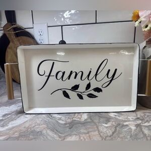 Galvanized Metal Family Typography Tray